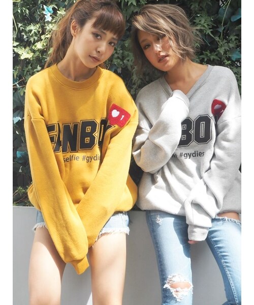 GYDA（ジェイダ）の「FAN BOYスウェットプルオーバー（その他トップス・レディース・ピンク・F）」の2枚目の写真