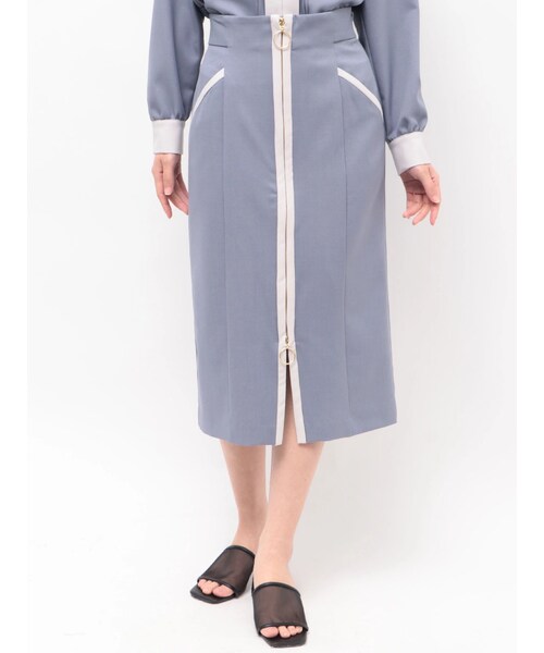 TONAL（トーナル）の「バイカラーZIPタイトスカート（スカート・レディース・オフホワイト/ブルー/ネイビー・S/M）」の8枚目の写真