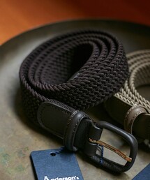 【Anderson's/アンダーソンズ 】革巻きバックルラバーメッシュ