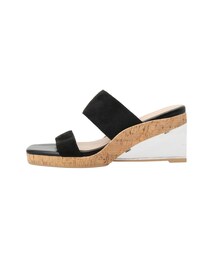 MERCURYDUO | クリアヒールダブルベルトコルクサンダル(サンダル)