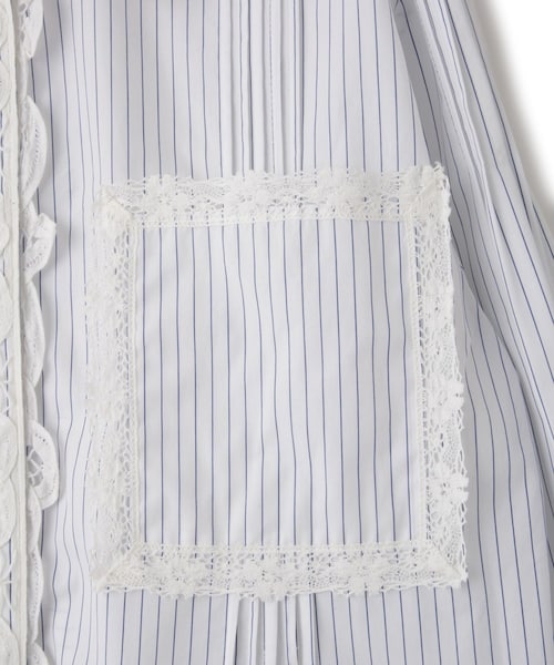 ADAM ET ROPE'（アダムエロペ）の「【J'aDoRe・一部店舗限定】【EENK（インク）】Lace Trim Shirts with Pocket（シャツ/ブラウス・レディース・ホワイト系/ブルー系・S）」の18枚目の写真