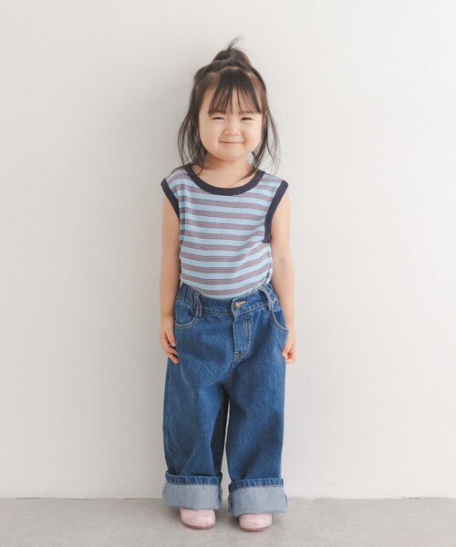 URBAN RESEARCH DOORS（アーバンリサーチドアーズ）の「『別注カラー』Solii+Sola　CROSS STITCH DENIM(KIDS)（その他パンツ・キッズ・別注BL×YE・4-5y/5-6y/6-7y/7-8y/8-9y）」の7枚目の写真