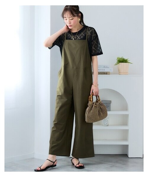 nissen（ニッセン）の「＜大きいサイズ＞サロペットパンツ（オールインワン・サロペット・レディース・カーキ/黒・L/LL/3L/4L/5L/6L/8L/10L）」の13枚目の写真