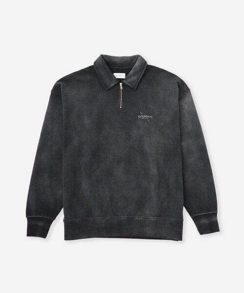 Saturdays NYC(サタデーズ ニューヨークシティ )の「Mott Relaxed Quarter Zip Surf Sweatshirt(スウェット・レディース・スミクロ/ベージュ/ブルー・L/M/S/XL)」の6枚目の写真