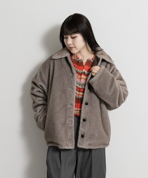 THE GOODLAND MARKET（ザグッドランドマーケット）の「&her　Reversible Fur Blouson（テーラードジャケット・レディース・BLACK/BROWN・Free）」の19枚目の写真