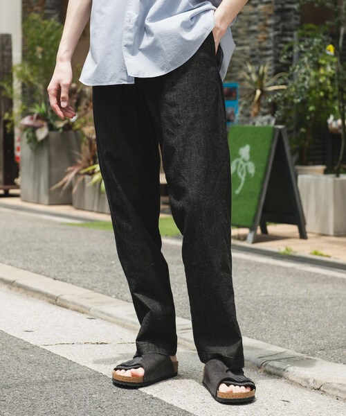 URBAN RESEARCH DOORS（アーバンリサーチドアーズ）の「リネンブレンドデニム イージートラウザー（デニムパンツ・メンズ・INDIGO/INDIGOUSED/BLACK/BLACK USED・M/L）」の9枚目の写真