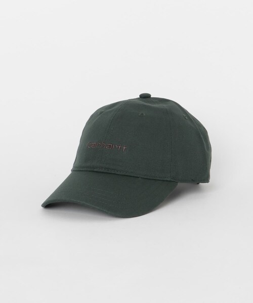 SENSE OF PLACE by URBAN RESEARCH（センスオブプレイスバイアーバンリサーチ）の「CARHARTT　Canvas Script Cap（キャップ・メンズ・Black/W/D.Scarab/P/D.Navy/D・One）」の2枚目の写真