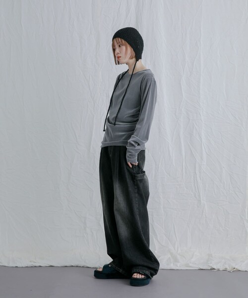 KBF（ケイビーエフ）の「スプリングニットボンネット（ニットキャップ/ビーニー・レディース・BLACK/BEIGE・one）」の10枚目の写真