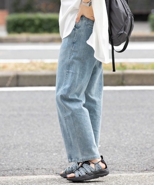 EKAL（エカル）の「『吸水速乾/イージーケア』coolmax カーブラインデニムパンツ（デニムパンツ・レディース・O.W/USED・S/M）」の2枚目の写真