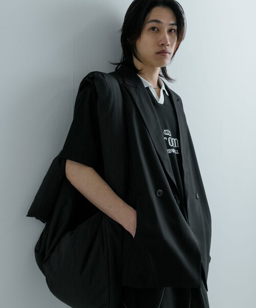 SENSE OF PLACE by URBAN RESEARCH(センスオブプレイスバイアーバンリサーチ)の「『ユニセックス』『セットアップ対応』 サイドスリットテーラードベスト(テーラードジャケット・メンズ・BLACK/GRAY/MINT・M/L)」の7枚目の写真