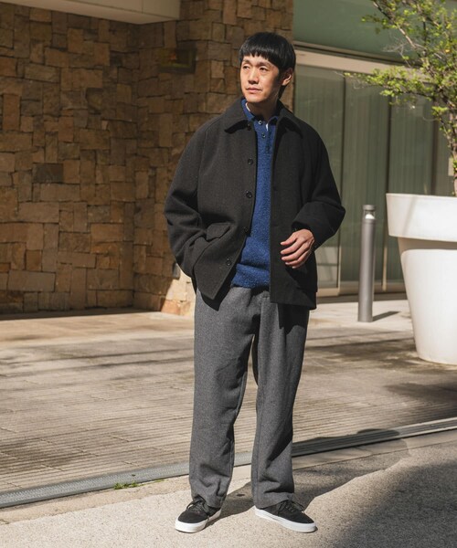 URBAN RESEARCH DOORS（アーバンリサーチドアーズ）の「ニットメルトン パデット ショートコート（テーラードジャケット・メンズ・BROWN/BLACK・M/L）」の8枚目の写真