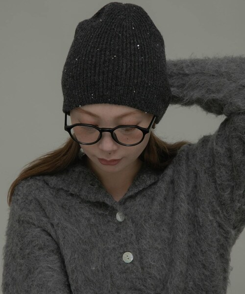 URBAN RESEARCH Sonny Label（アーバンリサーチサニーレーベル）の「スパンコールラメニット帽（ニットキャップ/ビーニー・レディース・グレー/チャコール・one）」の11枚目の写真