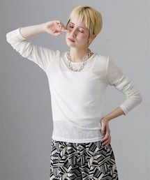 Soiunique | 袖シャーリングシアートップス　［Soiunique］(Tシャツ/カットソー)