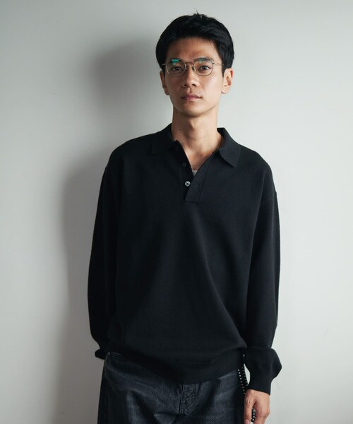 URBAN RESEARCH DOORS（アーバンリサーチドアーズ）の「『XLサイズ/WEB限定/仁村紗和さん着用』『UR TECH 200日ニット』 ポロシャツ（ポロシャツ・メンズ・L/GRY/BROWN/BLACK/BLUE GREEN・M/L/XL）」の7枚目の写真