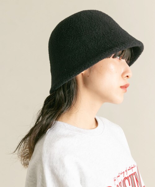 KBF（ケイビーエフ）の「シャギーベルHAT（ハット・レディース・BLACK/YEL BEIGE/BROWN・one）」の6枚目の写真