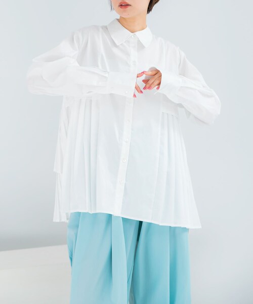 URBAN RESEARCH ROSSO（アーバンリサーチロッソ）の「ELENDEEK　PLEATS LAYERED SHIRTS（シャツ/ブラウス・レディース・O.WHT/BGE・Free）」の5枚目の写真