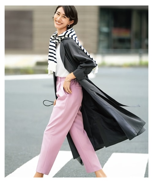 nissen（ニッセン）の「ベルテッドスプリングコート【OtonaSMILE