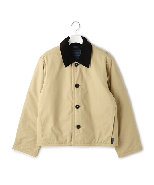 ADAM ET ROPE'(アダムエロペ)の「【LAVENHAM for ADAM ET ROPE'】別注 SQUARE HEM RAYDON(ナイロンジャケット・レディース・ブラック/ベージュ・F)」の21枚目の写真