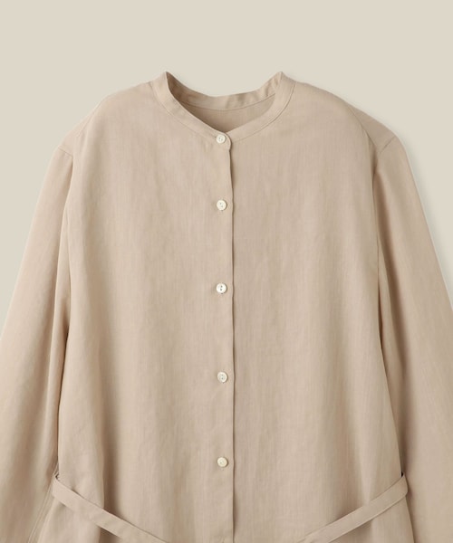 ROPE'（ロペ）の「【WEB・一部店舗限定】フロントオープンシャツワンピース/洗える（ワンピース・レディース・チャコール/ベージュ・F）」の5枚目の写真