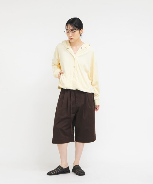 KBF（ケイビーエフ）の「リングドットパイルフーディー（パーカー・レディース・IVORY/TOP GRAY/KHAKI・One）」の9枚目の写真
