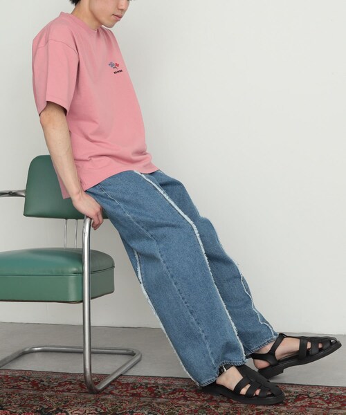 SENSE OF PLACE by URBAN RESEARCH（センスオブプレイスバイアーバンリサーチ）の「デニムフリンジパネルワイドパンツ（デニムパンツ・メンズ・BLACK/L.INDIGO・M/L）」の21枚目の写真