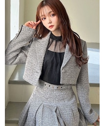 RESEXXY | ツイードクロップドジャケット【セットアップ着用可能】(テーラードジャケット)