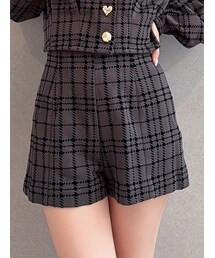 RESEXXY | チェックハイウエストショートパンツ(その他パンツ)