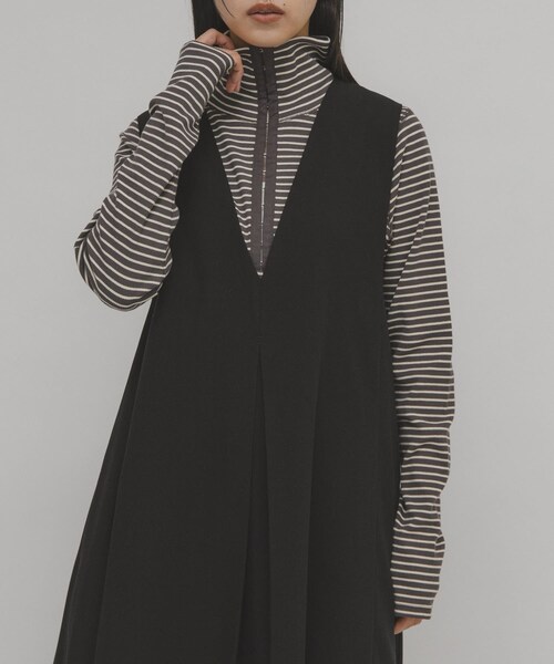 KBF（ケイビーエフ）の「タートルホックボーダートップス（Tシャツ/カットソー・レディース・IVORY×BLK/CCL×IVORY/BROWN×NVY・One）」の4枚目の写真