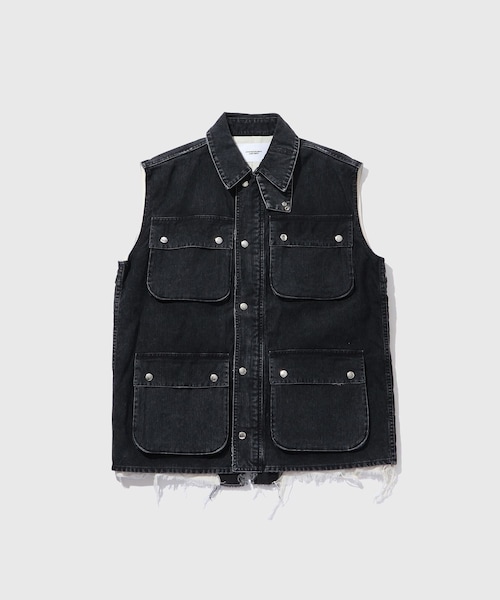 ADAM ET ROPE'（アダムエロペ）の「【JOHN MASON SMITH/ジョン メイソン スミス】SULFUR DYE HEAVY DUCK CLOTH OVERSIZED HUNTING VEST（ベスト・メンズ・ブラック・M/S）」の2枚目の写真