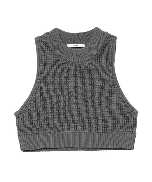 UN3D.(アンスリード)の「WAFFLE SHORT KNIT VEST(ニット/セーター・レディース・グレー/ブラック/ブラウン・F)」の9枚目の写真