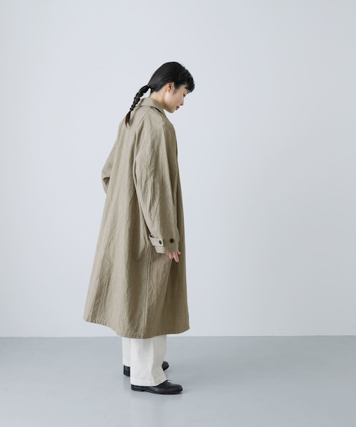 かぐれ（カグレ）の「コットンリネンステンカラーコート（ステンカラーコート・レディース・PURPLE/BEIGE・FREE）」の11枚目の写真