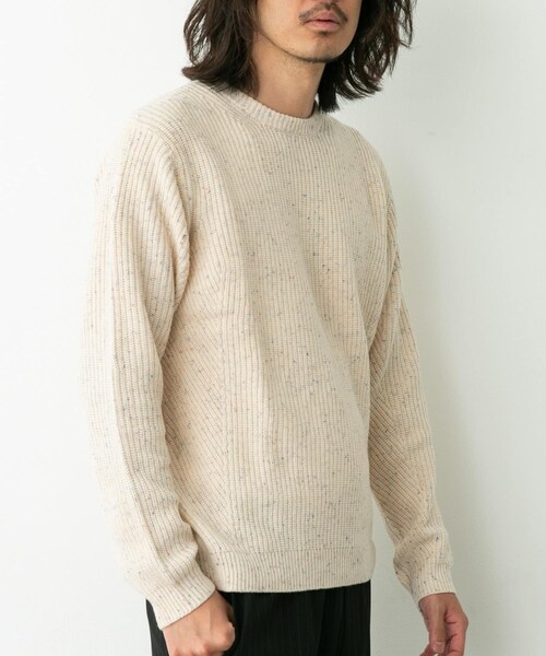 URBAN RESEARCH Sonny Label（アーバンリサーチサニーレーベル）の「ウォッシャブルウール混クルーネックニット（ニット/セーター・メンズ・アイボリー/グリーン/ダークブラウン/グレー/ブラック・M/L/XL）」の9枚目の写真