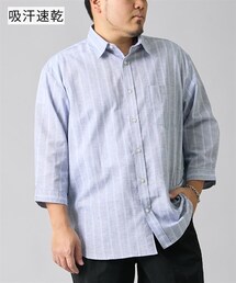 nissen | 七分袖レギュラーカラーシャツ　吸汗速乾　【大きいサイズ】(シャツ/ブラウス)