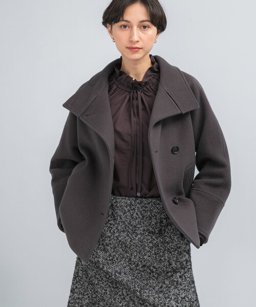 URBAN RESEARCH ROSSO（アーバンリサーチロッソ）の「スーパー140シャルム2WAYカラーコート（テーラードジャケット・レディース・L/GREIGE/MOCHA/CHARCOAL・FREE）」の18枚目の写真
