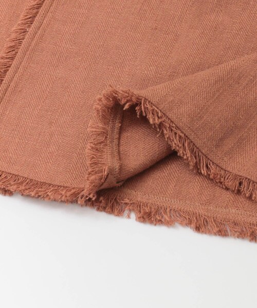 ITEMS URBANRESEARCH（アイテムズ アーバンリサーチ）の「KBF+　ラスティックフリンジコート∴（ノーカラージャケット・レディース・BEG STRIPE/NATURAL/L.BROWN・one）」の15枚目の写真