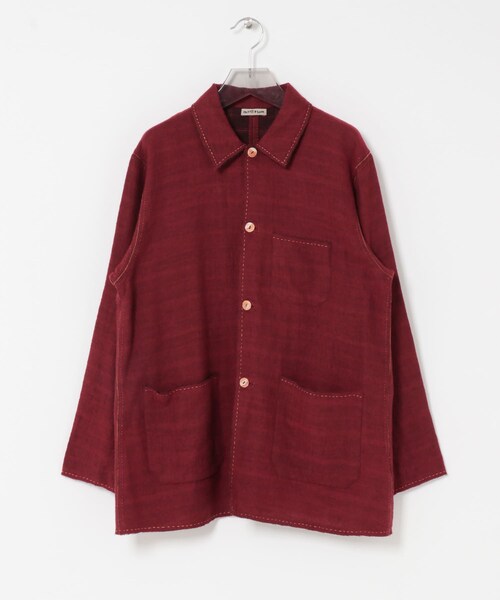 URBAN RESEARCH（アーバンリサーチ）の「MAATEE&SONS　GUPTA WOOL WFACE COVERALL（カバーオール・メンズ・CHACOAL/RED・2/3）」の2枚目の写真