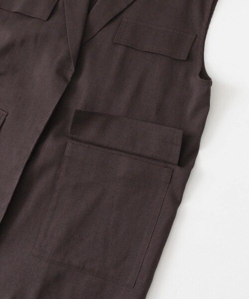 KBF（ケイビーエフ）の「ミリタリーシアーベスト（テーラードジャケット・レディース・D.BROWN/L.BEIGE/BISCUIT・one）」の13枚目の写真