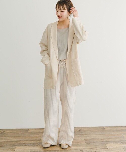 ITEMS URBANRESEARCH（アイテムズ アーバンリサーチ）の「リネンレーヨンジャケット（テーラードジャケット・レディース・BLK/L.BEG/C.BRN・FREE）」の21枚目の写真