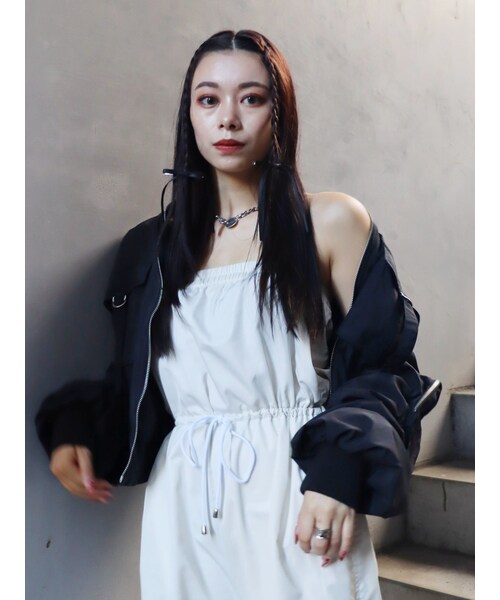 EVRIS（エヴリス）の「BIGポケットショートMA-1（MA-1・レディース・ホワイト/ブラック/イエロー・F）」の8枚目の写真