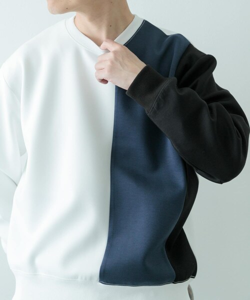 ITEMS URBANRESEARCH（アイテムズ アーバンリサーチ）の「ストレッチダンボール 切替トップス A（スウェット・メンズ・BLK/MOC/NVY・M/L）」の14枚目の写真