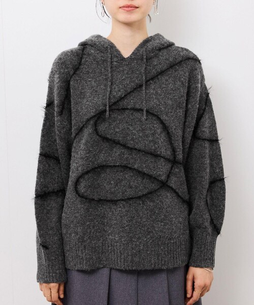 ROPE' PICNIC(ロペピクニック)の「コードリンキングニットフーディ(パーカー・レディース・チャコール/ベージュ・F)」の21枚目の写真