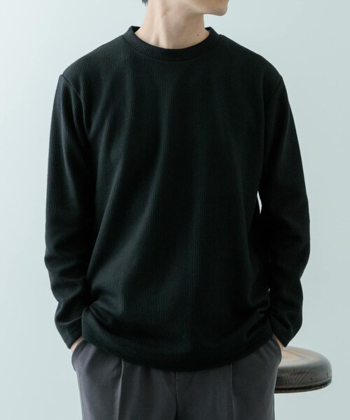 ITEMS URBANRESEARCH（アイテムズ アーバンリサーチ）の「クルーネック リブ ヘビーウェイトTops（Tシャツ/カットソー・メンズ・CHA/IVO/MOC/BLK・M/L）」の14枚目の写真
