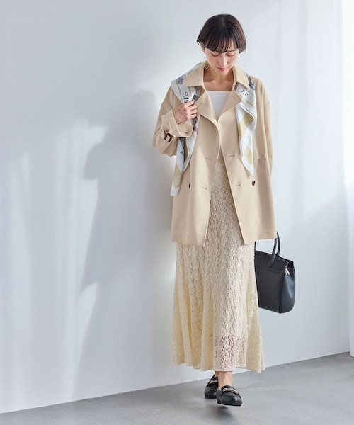 ROPE' PICNIC(ロペピクニック)の「ミドル丈トレンチコート/撥水・花粉ガード(トレンチコート・レディース・ベージュ/カーキ/ネイビー・F)」の5枚目の写真