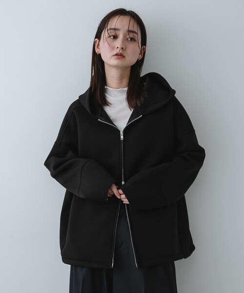SENSE OF PLACE by URBAN RESEARCH(センスオブプレイスバイアーバンリサーチ)の「コクーンスリーブZIPパーカー(パーカー・レディース・IVORY/BLACK/GRAY・One)」の12枚目の写真