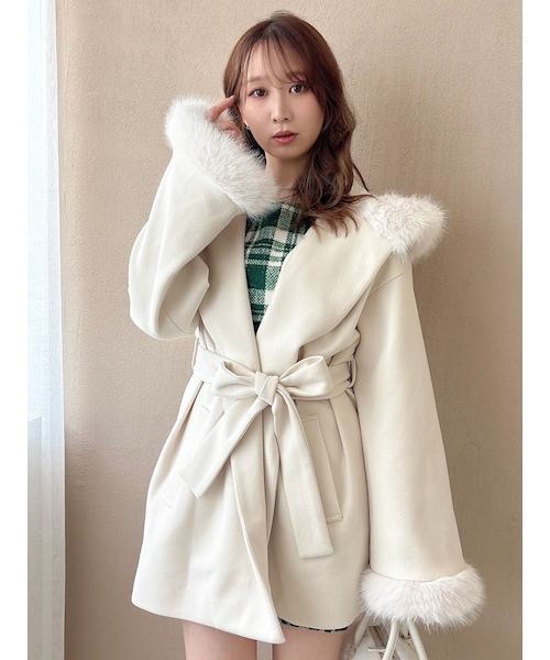 dazzlin（ダズリン）の「裏付きミドルガウンコート（その他アウター・レディース・アイボリー/ライトグレー/グレー/チャコールグレー・F）」の17枚目の写真