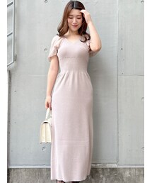 MERCURYDUO | シアーパワショルニットワンピース(ワンピース)