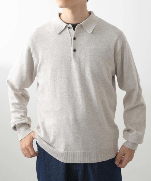 ITEMS URBANRESEARCH（アイテムズ アーバンリサーチ）の「カシミヤ×コットンポロセーター（ニット/セーター・メンズ・GRY/BRD/MOC/BLK・M/L）」の22枚目の写真