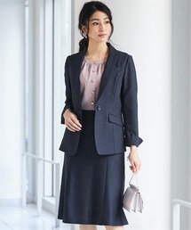 7days Life Styling | 【レディーススーツ】ストレッチテーラードジャケットスカートスーツ（ジャケット＋セミフレアスカート）（多機能リネンライクシリーズ）(スーツセット)