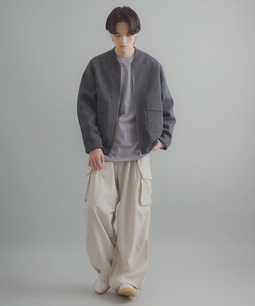 SENSE OF PLACE by URBAN RESEARCH（センスオブプレイスバイアーバンリサーチ）の「『洗濯可』ダブルポケットニットブルゾン（ブルゾン・メンズ・BLACK/BROWN・M/L）」の10枚目の写真