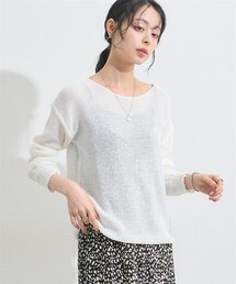 nissen | 涼しく快適！ウォッシャブル和紙ライクボートネックシアニットプルオーバー＜大きいサイズ有＞(ニット/セーター)